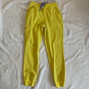 FIGS High Waisted Zamora Limited Edition Lifesaver Yellow Women's M Tall *FLAWS*